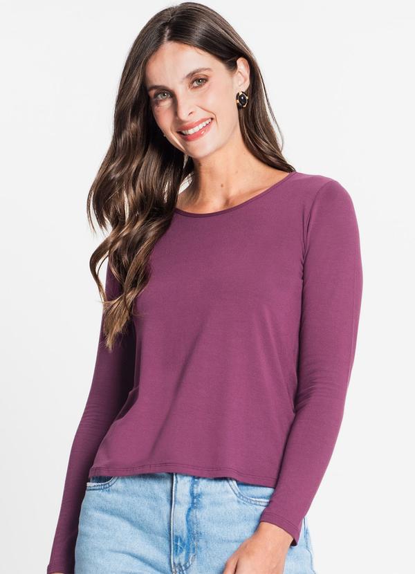 Rovitex - Blusa Feminina Manga Longa Roxo