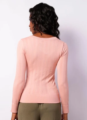 Torra - Blusa Feminina Manga Longa sem Costura Rosa - TORRA