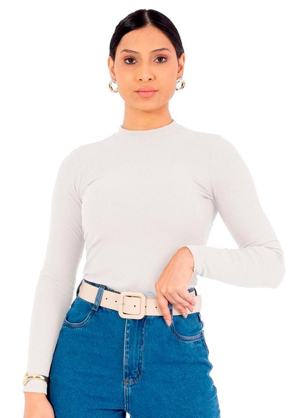 Cobertura - Blusa Feminina Manga Longa Térmica Bege