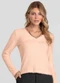 Dianna - Blusa Feminina Manga Longa Tricot Felpudo Roxo - variação: Rosa
