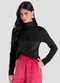 Dianna - Blusa Feminina Manga Longa Veludo Cotele Preto - variação: Preto
