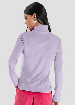 Dianna - Blusa Feminina Manga Longa Veludo Cotele Roxo - DIANNA