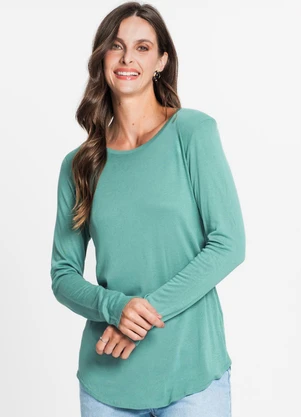 Rovitex - Blusa Feminina Manga Longa Verde - ROVITEX