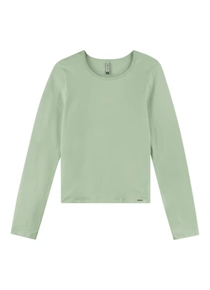 Marialícia - Blusa Feminina Manga Longa Verde - MARIALÍCIA