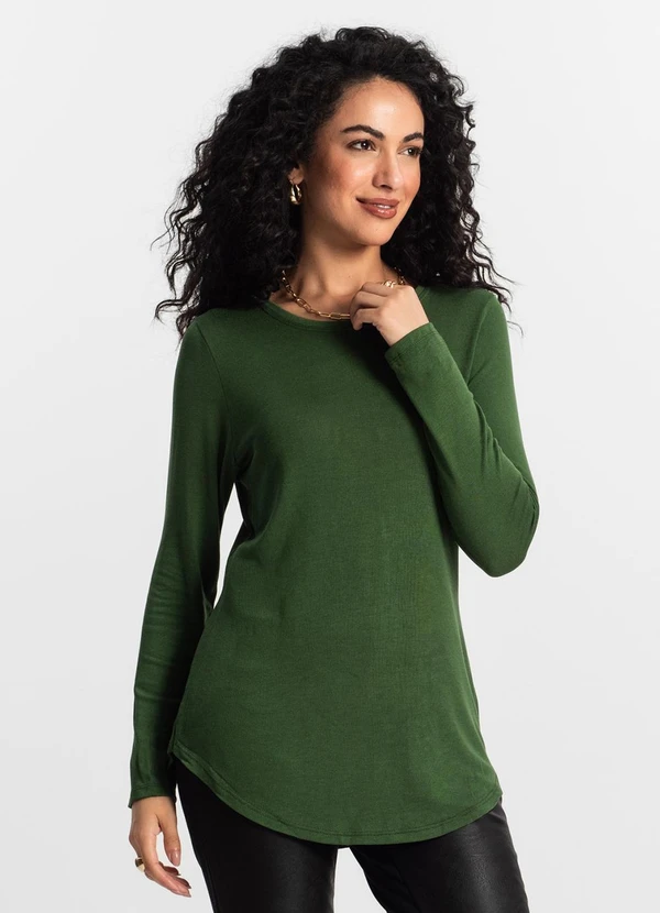 Rovitex - Blusa Feminina Manga Longa Verde