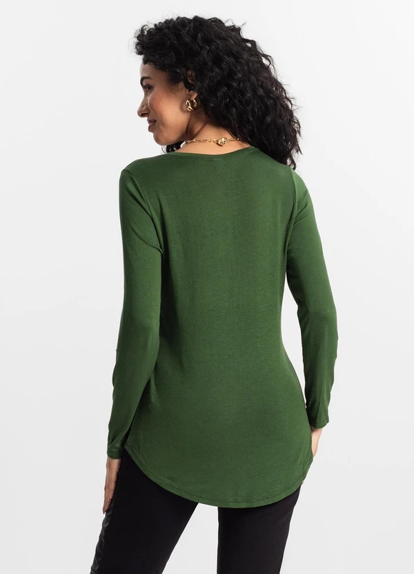 Rovitex - Blusa Feminina Manga Longa Verde 2