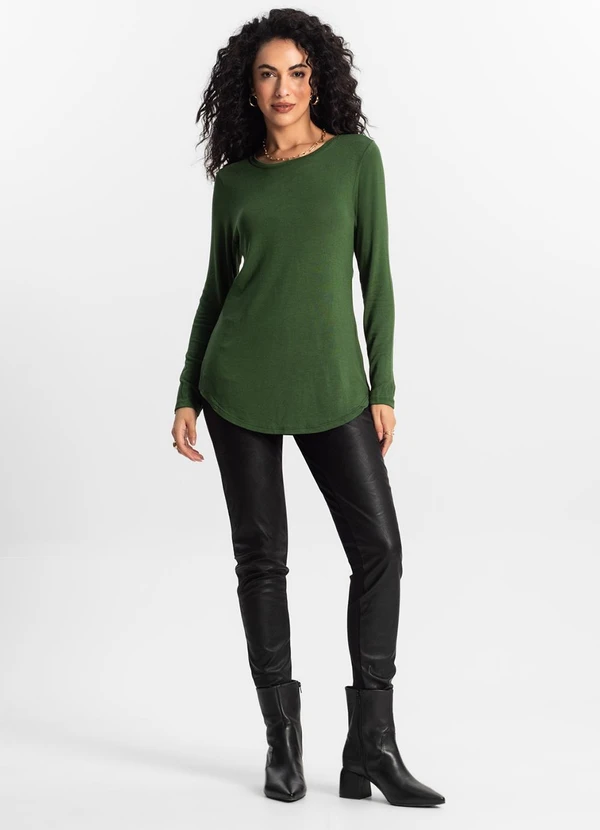 Rovitex - Blusa Feminina Manga Longa Verde 3