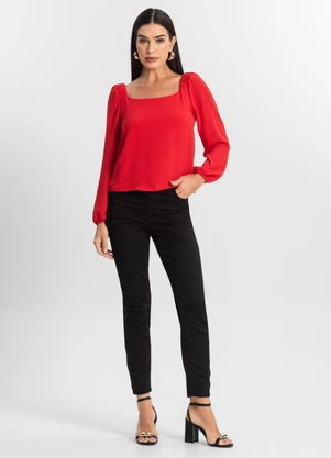 Rovitex - Blusa Feminina Manga Longa Vermelho - ROVITEX