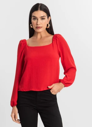 Rovitex - Blusa Feminina Manga Longa Vermelho - ROVITEX