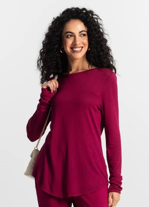Rovitex - Blusa Feminina Manga Longa Vermelho - ROVITEX