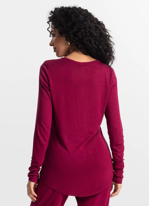 Rovitex - Blusa Feminina Manga Longa Vermelho 2