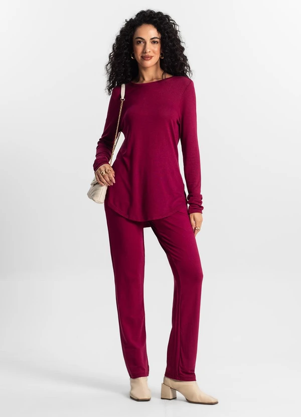 Rovitex - Blusa Feminina Manga Longa Vermelho 3