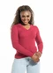 Cobertura - Blusa Feminina Manga Longa Preto - variação: Vermelho