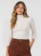 Dianna - Blusa Feminina Manga Longa Visco Premiere Bege - variação: Bege