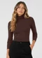 Dianna - Blusa Feminina Manga Longa Visco Premiere Bege - variação: Marrom
