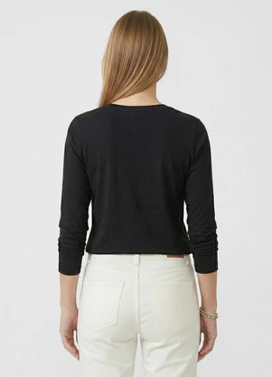 Endless - Blusa Feminina Manga Longa Viscose Preto - ENDLESS