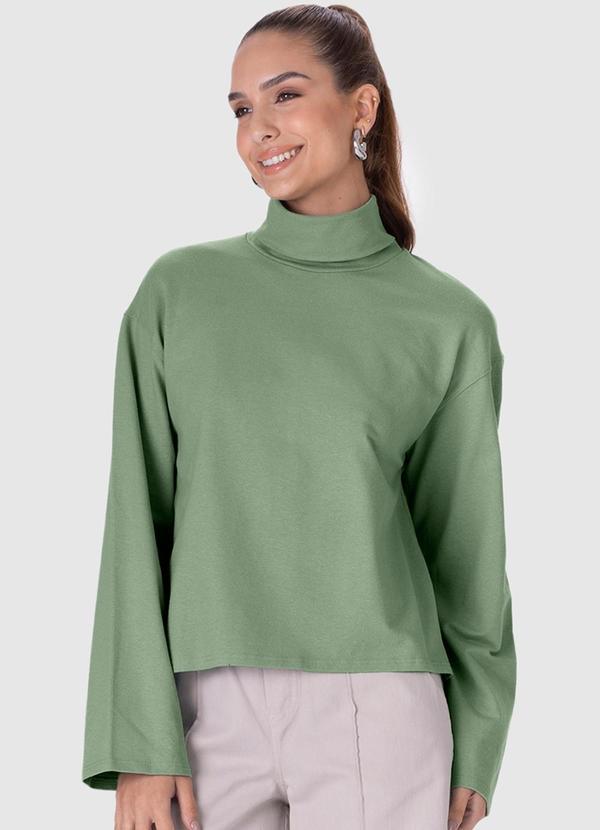 Malwee - Blusa Feminina Moletinho Linho Verde