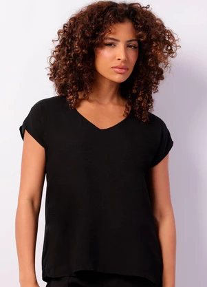 Torra - Blusa Feminina Mullet Manga Morcego Preta - TORRA