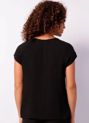 Torra - Blusa Feminina Mullet Manga Morcego Preta - TORRA