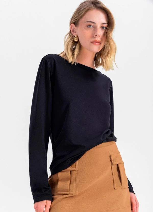 Essendi - Blusa Feminina  Preto