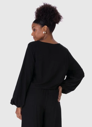 Malwee - Blusa Feminina Texturizada Preto - MALWEE