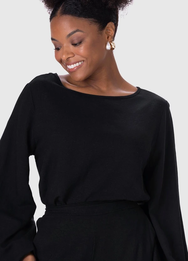 Malwee - Blusa Feminina Texturizada Preto 3