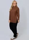 Doce Tom - Blusa Feminina Tricô Gola Alongada Marrom - variação: Marrom