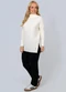Doce Tom - Blusa Feminina Tricô Gola Alongada Marrom - variação: Off White