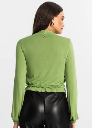 Endless - Blusa Feminina Tricot Manga Longa Verde - ENDLESS