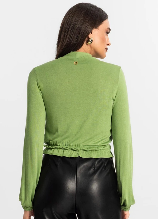 Endless - Blusa Feminina Tricot Manga Longa Verde 2