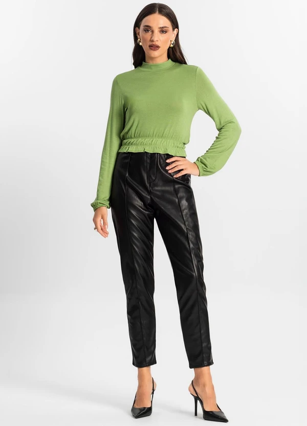 Endless - Blusa Feminina Tricot Manga Longa Verde 3