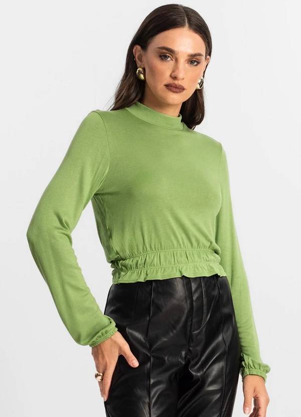 Endless - Blusa Feminina Tricot Manga Longa Verde 4
