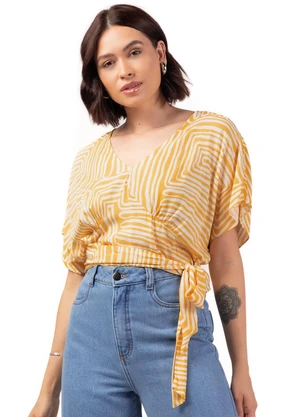 Marialícia - Blusa Feminino Adulto Amarelo - MARIALÍCIA