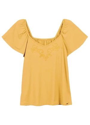 Marialícia - Blusa Feminino Adulto Amarelo - MARIALÍCIA