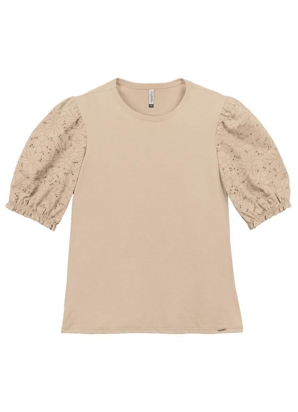 Marialícia - Blusa Feminino Adulto Bege