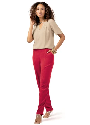Marialícia - Blusa Feminino Adulto Bege - MARIALÍCIA