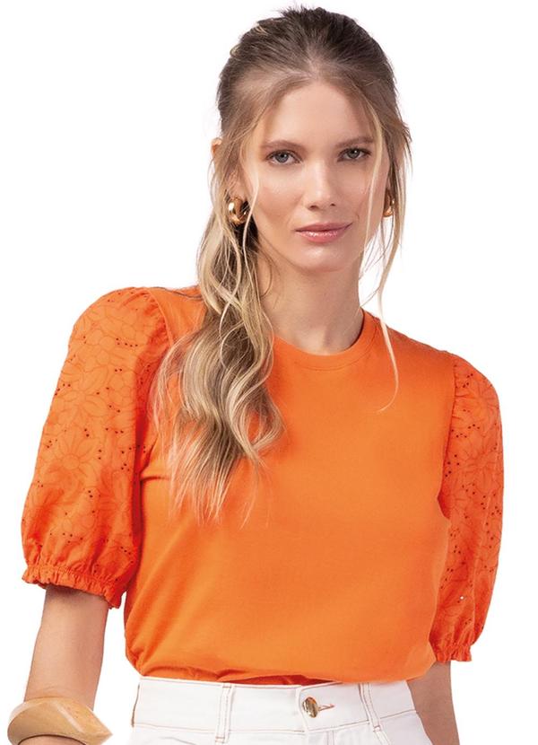 Marialícia - Blusa Feminino Adulto Laranja