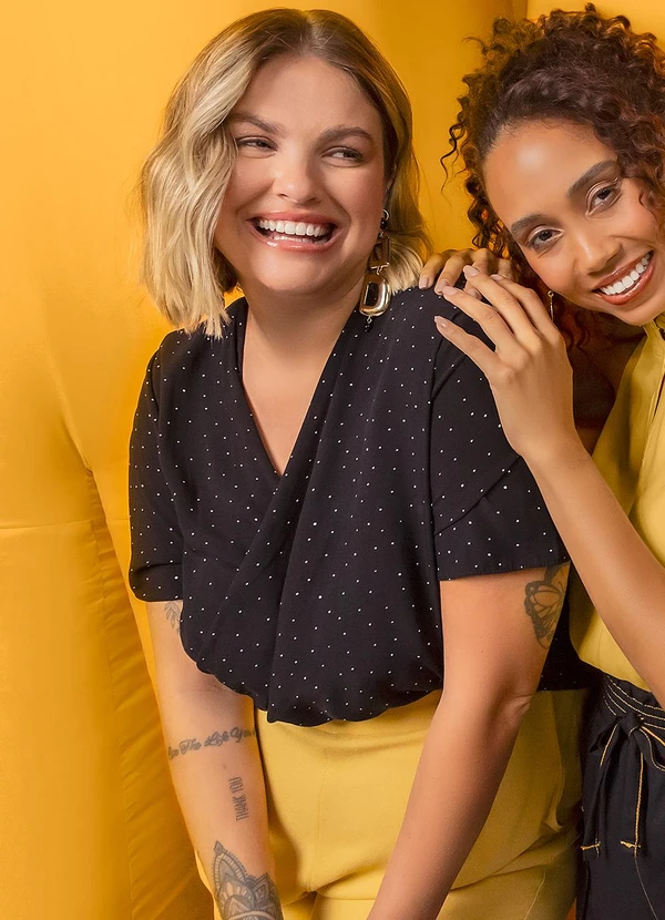 Marialícia - Blusa Feminino Adulto Preto