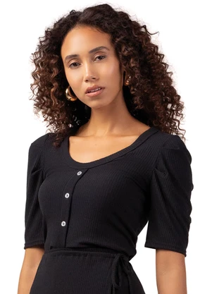 Marialícia - Blusa Feminino Adulto Preto - MARIALÍCIA