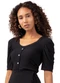 Marialícia - Blusa Feminino Adulto Rosa - variação: Preto