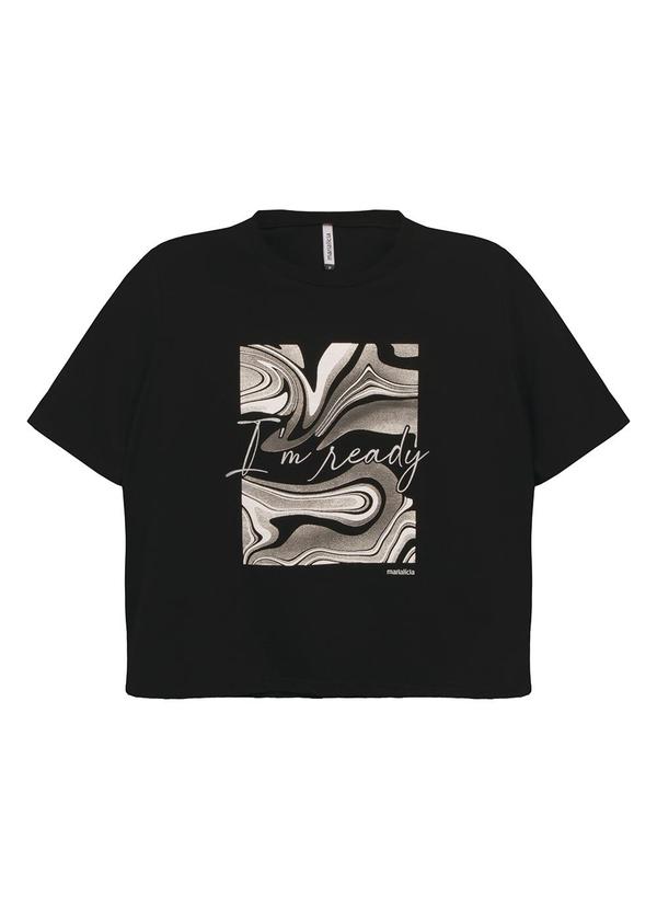 Marialícia - Blusa Feminino Adulto Preto