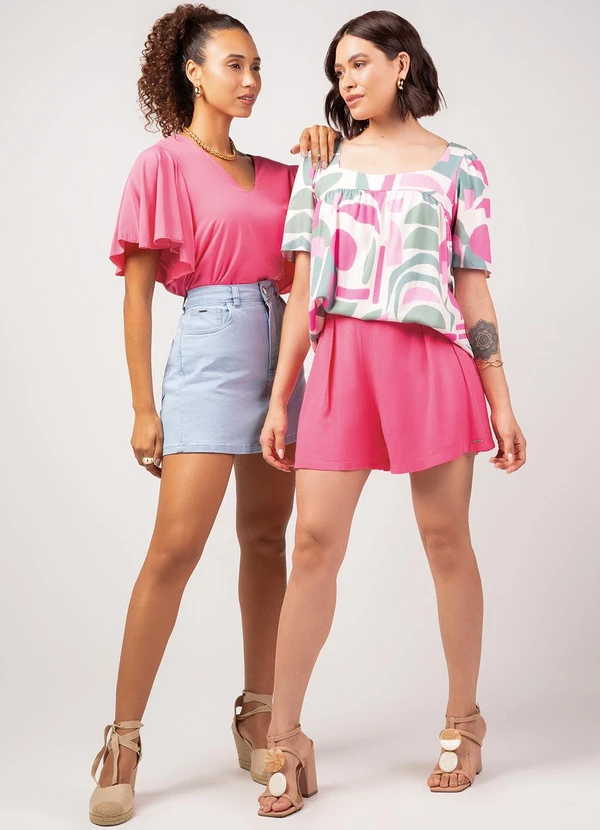 Marialícia - Blusa Feminino Adulto Rosa 3