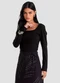 Dianna - Blusa Feminino Cotton Manga Longa Preto - variação: Preto