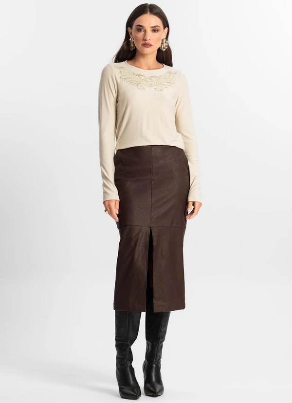 Endless - Blusa Feminino Manga Longa Bege 3