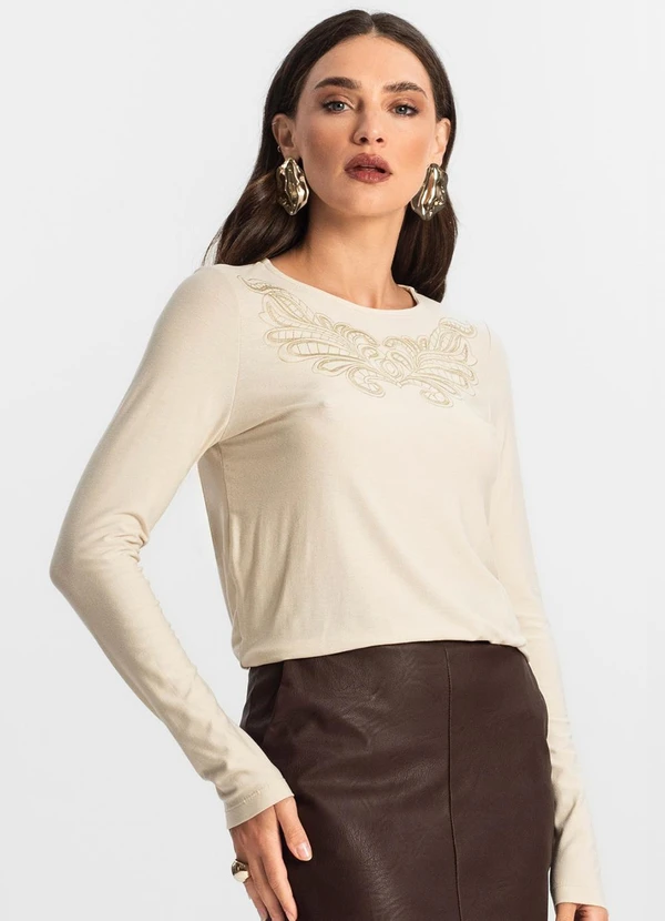 Endless - Blusa Feminino Manga Longa Bege 4