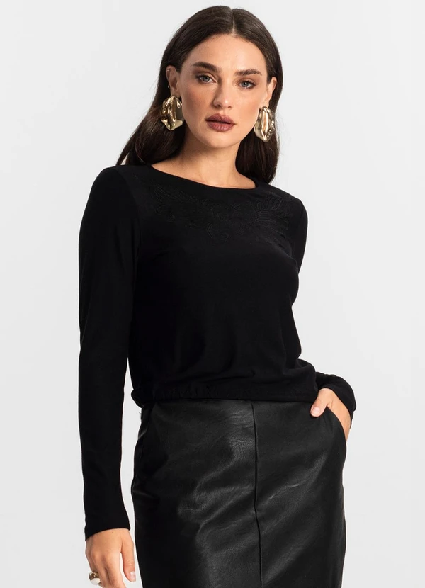 Endless - Blusa Feminino Manga Longa Preto 4