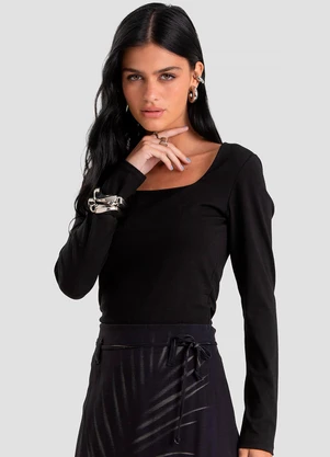 Dianna - Blusa Feminino Manga Longa Preto - DIANNA