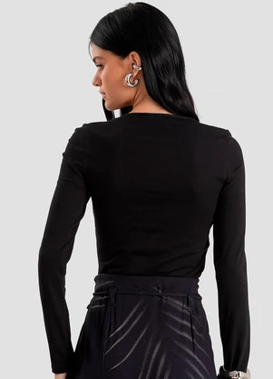 Dianna - Blusa Feminino Manga Longa Preto - DIANNA