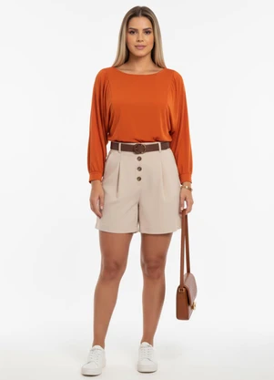 Quintess - Blusa Ferrugem em Malha de Viscose - QUINTESS