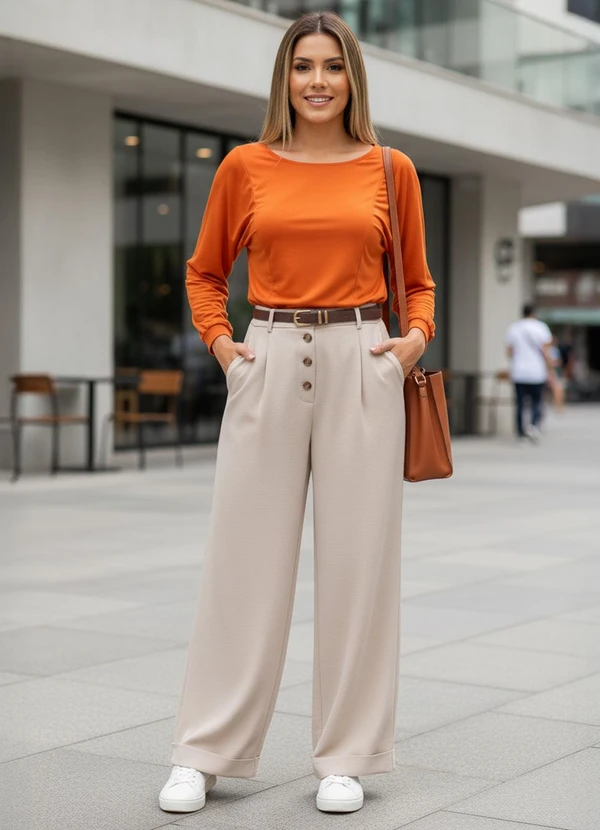 Quintess - Blusa Ferrugem em Malha de Viscose 4